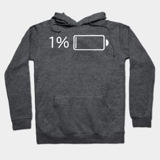 Battery 1 % (red) Hoodie